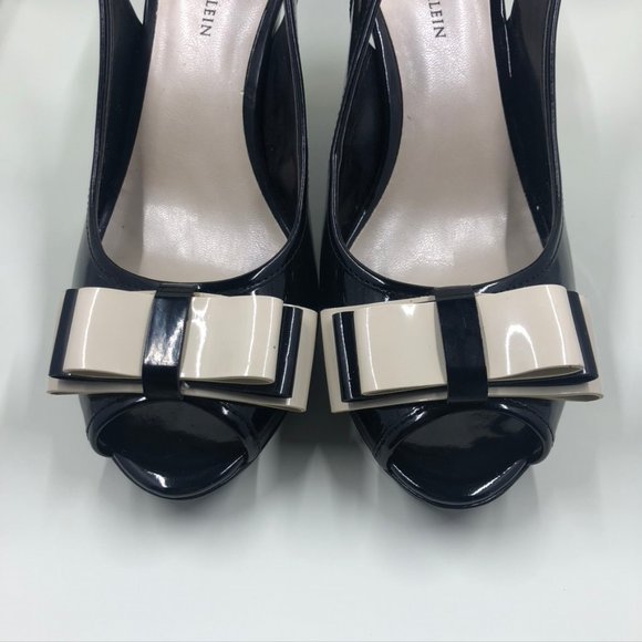 AK Anne Klein iFlex Slingback Pumps Platform Double Bow SZ 8 - Picture 2 of 9